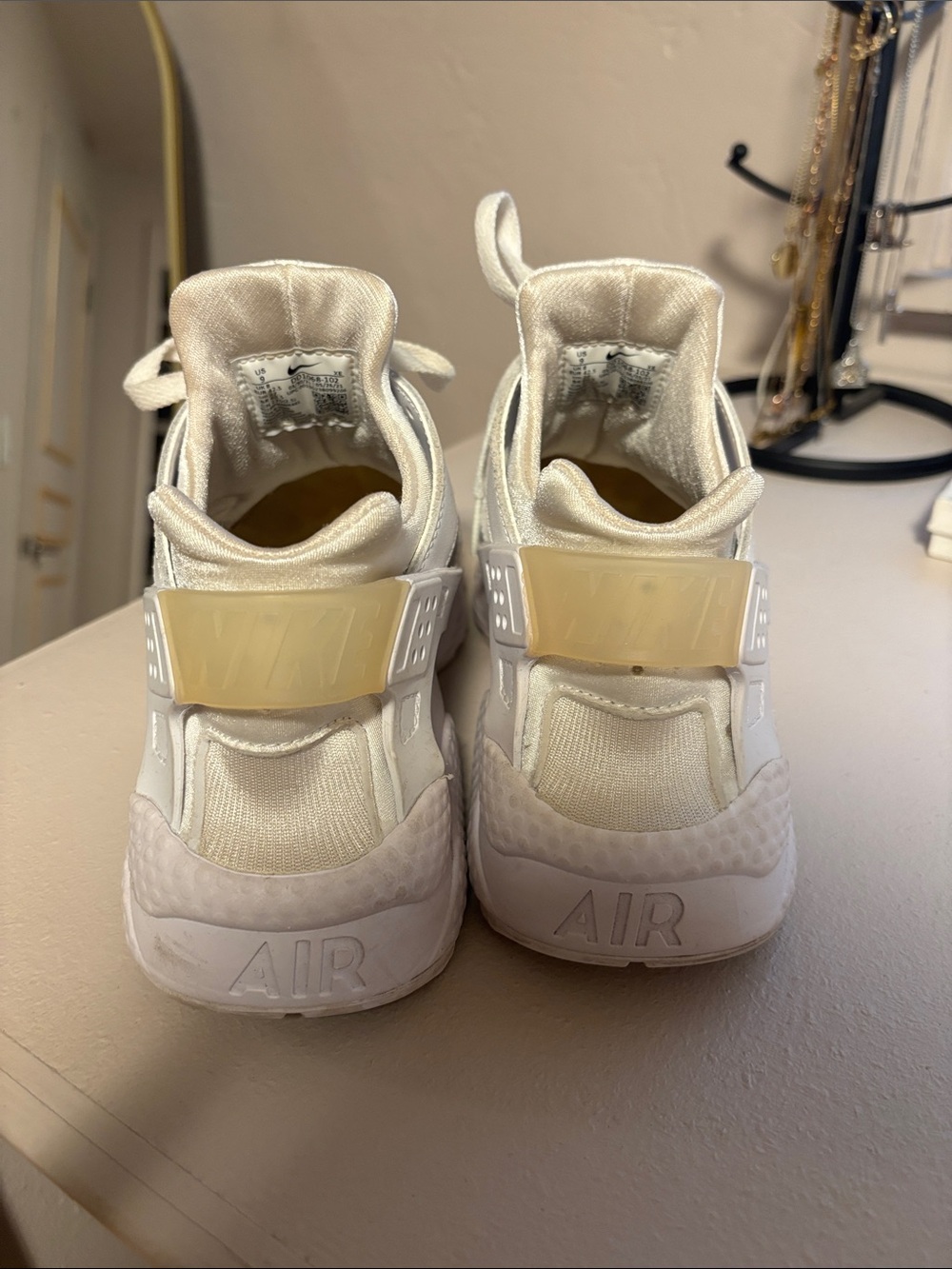 Nike White and Cream Huarache Sneakers - Picture 4 of 5